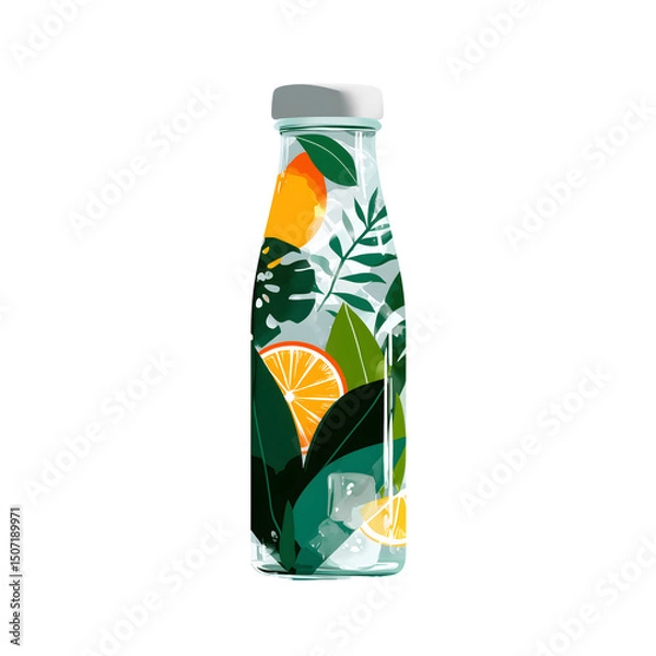 Fototapeta Tropical Iced Tea Bottle Design isolated on transparent background
