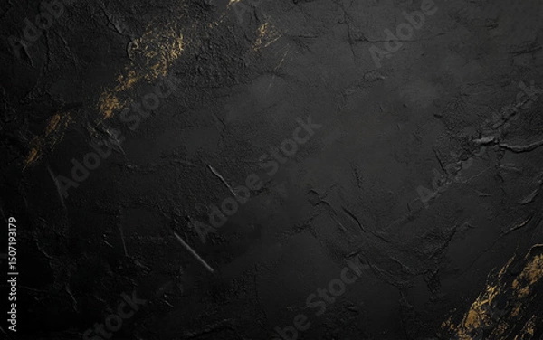 Fototapeta Dark gray black slate stone background or texture, horizontal shape with space for design. Web banner.