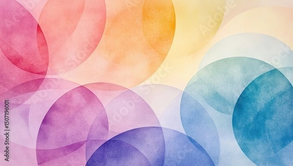 Fototapeta Abstract Watercolor Circles - A Colorful and Delicate Design