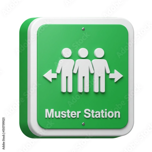 Fototapeta Muster station for emergency assembly of passengers or crew during evacuation.