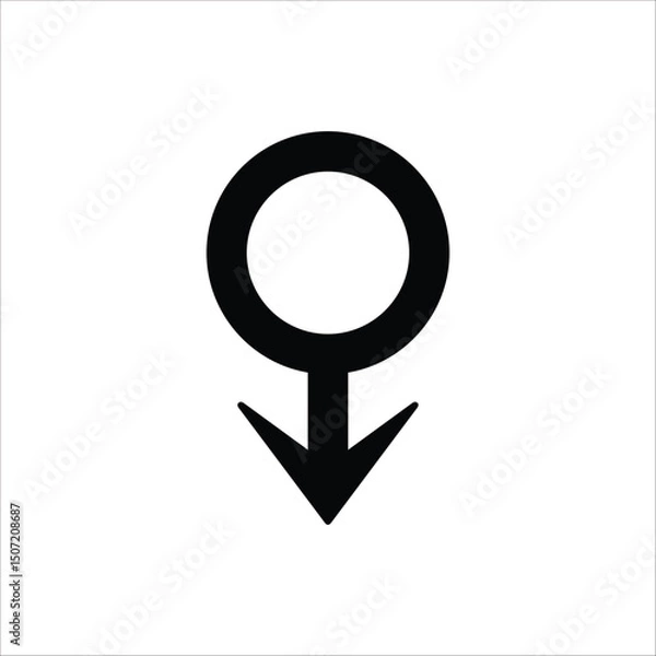 Fototapeta Male gender icon. Single line Male gender icon vector background. Vector illustration for web design. Isolated on white background.