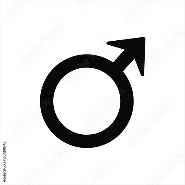 Fototapeta Male gender icon. Single line Male gender icon vector background. Vector illustration for web design. Isolated on white background.