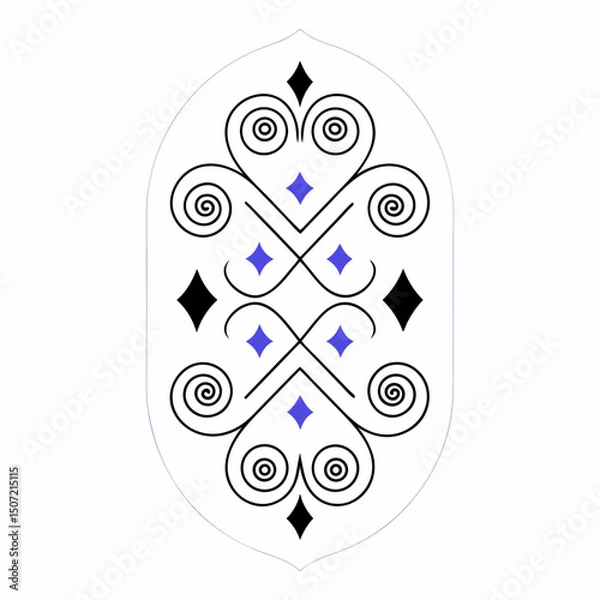 Fototapeta Geometric Ornament Design: A captivating symmetrical ornament with intricate details, perfect for adding an elegant touch to any design.