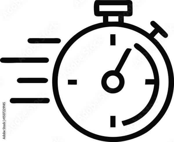 Fototapeta Stopwatch Icon Vector – Timer, Speed, and Countdown Clock for Sports and Racing