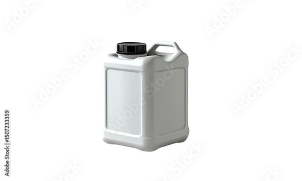 Fototapeta White Plastic Jerrycan with Black Cap and Handle – Minimalist Design

