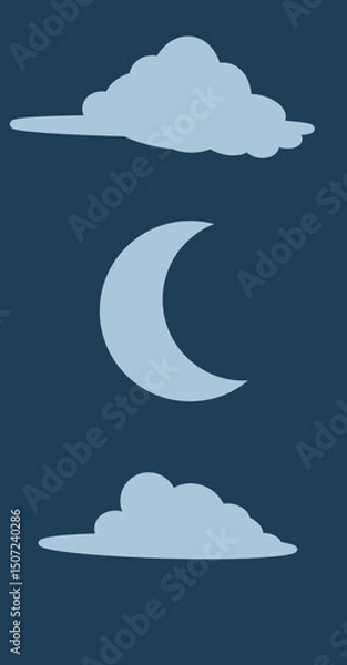 Fototapeta moon and clouds