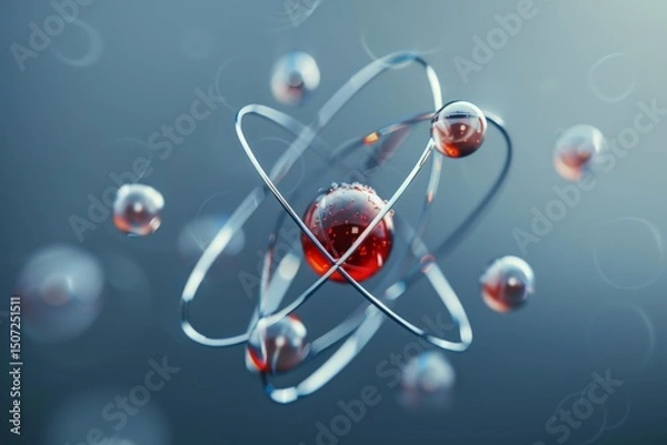 Fototapeta atom with orbiting electrons