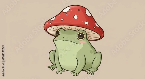 Fototapeta frog on a red background