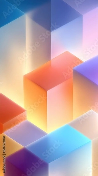Fototapeta The hope of a life in lines: enlightenment, tranquility, elegance, three-dimensionality, minimalist lines, simple geometric puzzle lines, three-dimensional light and shadow, 4k wallpaper