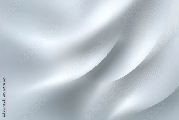 Obraz Silvery flowing abstract background with curves and subtle linear patterns