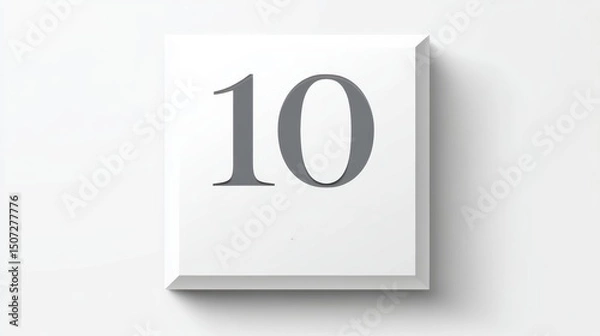 Fototapeta Anniversary logo 10th concept. Minimalist badge with bold number 10