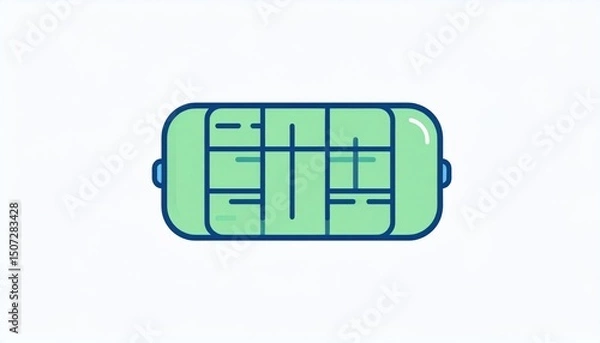 Fototapeta Light Green Inflatable Pool Toy Top View
