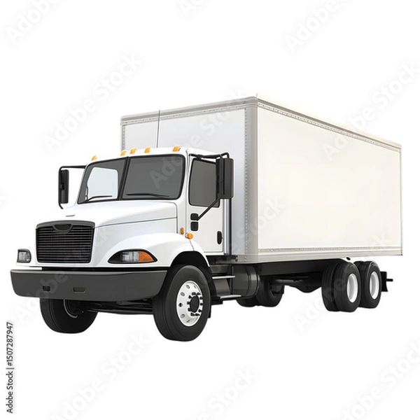 Obraz White box truck isolated on transparent background