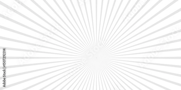 Fototapeta Grey and white sunburst background with rays. Geometric white and gray diagonal fabric radial summer sunshine explosion energy sunlight glowing sunburst design.