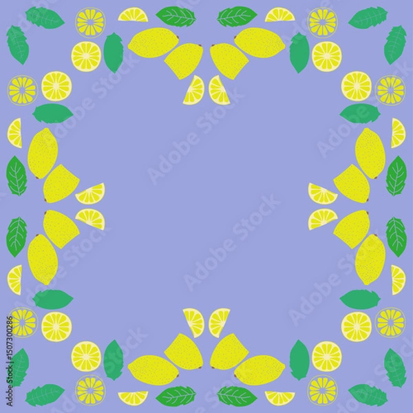 Fototapeta Stylized colored  lemon. Hand drawn.