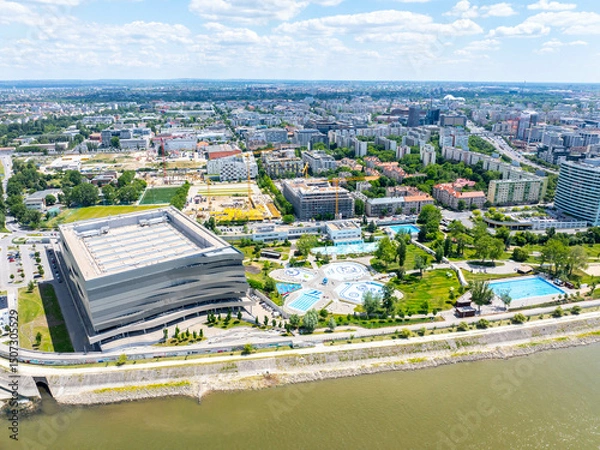 Obraz Landscape from Budapest Hungary, Duna Arena