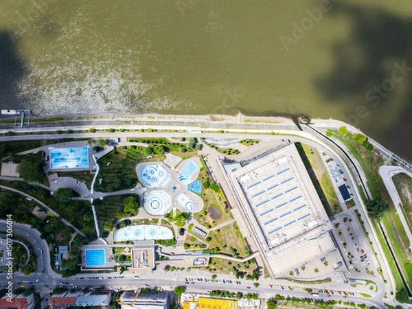 Obraz Danube river bank landscape in Budapest Hungary