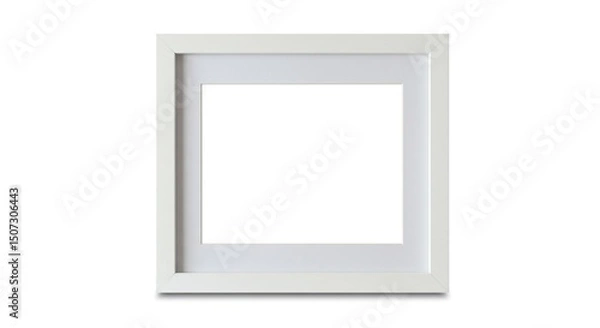 Fototapeta Square white picture frame, isolated on white background