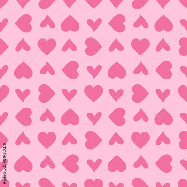 Fototapeta Seamless pattern background of pink hearts. Heart pattern seamless background. Abstract love background vector illustration. Ideal for textiles, packaging, home decor, or any other creative projects.