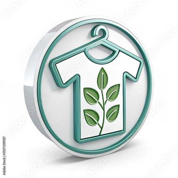 Fototapeta Sustainable fashion brand featuring 3D icon isolated on a transparent background for eco-conscious buyers