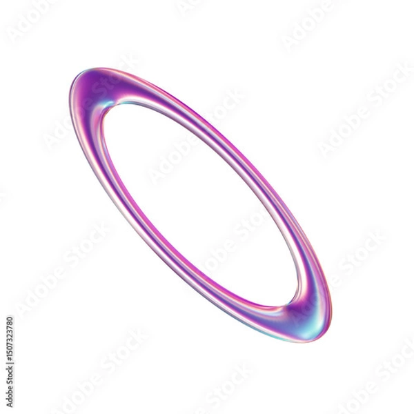 Fototapeta 3d render of chrome shape y2k inspired 0043
