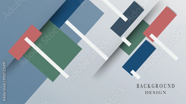 Obraz Minimal geometric shapes and lines in pastel colors