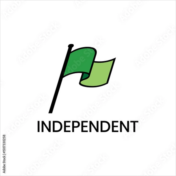 Obraz National Flag Logo Vector with Waving Emblem and Patriotic Symbol for Independence Day Celebration Holiday Event or Country Freedom Concept Design Illustration