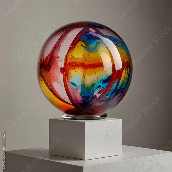 Fototapeta glass globe with colorful background