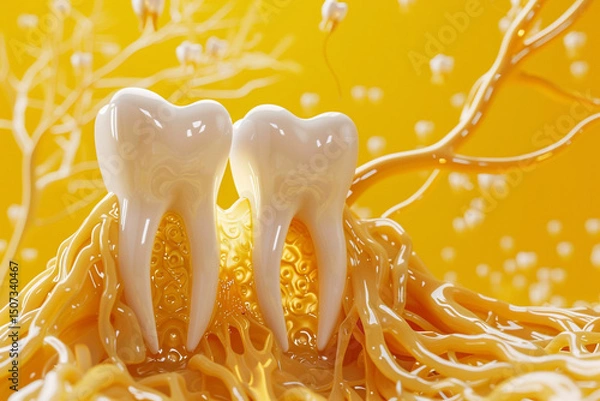 Obraz Teeth in a Yellow Gummy Substance