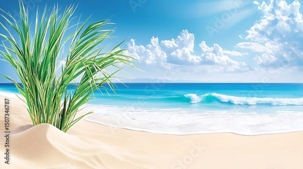 Obraz Natural beach sand with rhythmic wave formations and soft shadows adding dimension and tranquility