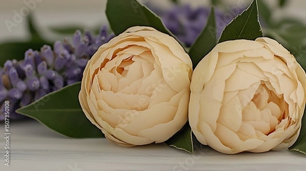 Obraz Delicate floral soft focus scene with pastel peach and lavender tones blending harmoniously in the background.