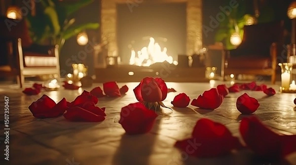 Obraz Blurry rose petals with a gentle warm glow surrounding them, evoking romance and softness.