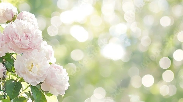 Obraz Abstract pink flower blur with soft bokeh and light leaks in the background, creating a tranquil and artistic floral scene.