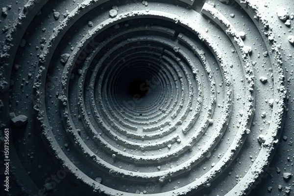 Fototapeta Subtle grayscale gradient in concentric circles, texture, graphic
