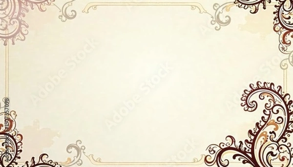Fototapeta Subtle paisley outlines on a neutral backdrop, elegant and minimalist , subtlety, monochrome