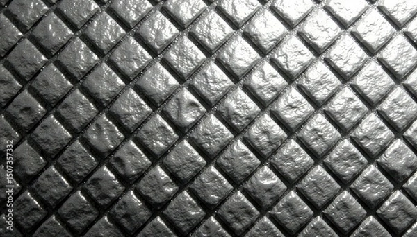 Fototapeta Subtle repeating diamond motif, monochrome grayscale, clean, illusion, monochrome