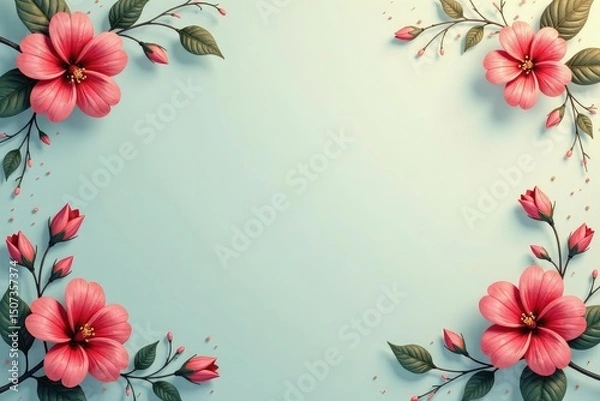 Fototapeta Subtle repeating floral motif on a muted background , pattern, design element