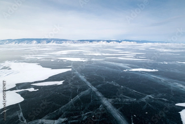 Obraz View of lake Baikal in winter