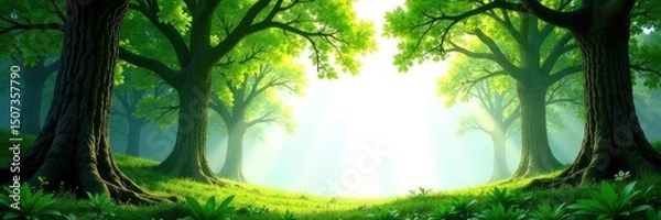 Fototapeta Thick forest branches isolated in white space, natural, greenery