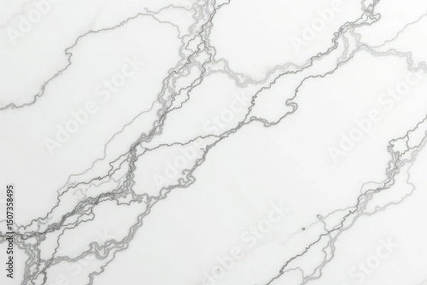 Fototapeta White marble slab with delicate, intricate veining; bright, clean background , form, contrast