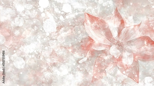Fototapeta A dreamy pink floral blur with soft light leaks and a gentle bokeh effect, creating a romantic and ethereal atmosphere.