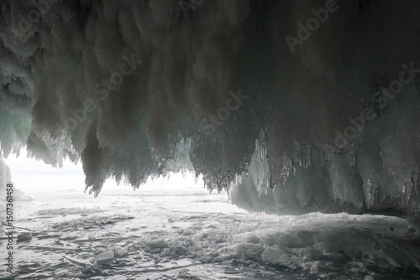 Obraz Ice cave on island Olkhon at Baikal Lake