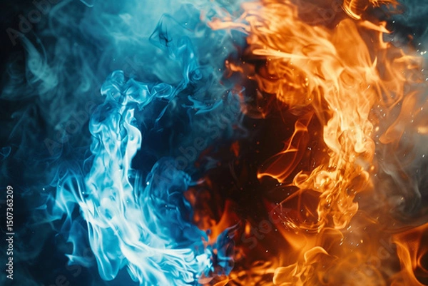 Obraz Blue and Orange Flames