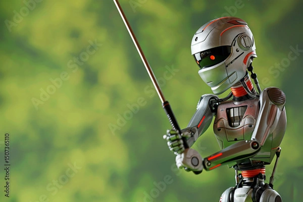 Obraz Robot Golfer Ready to Swing