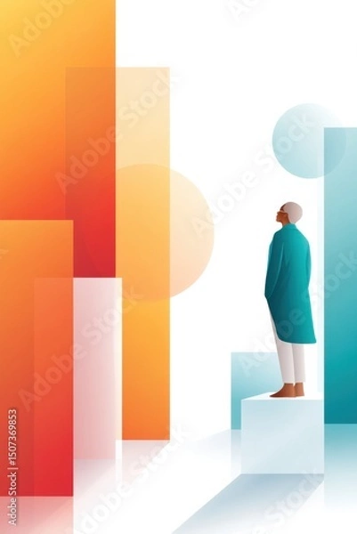 Fototapeta Exploring pathways for teacher career growth with vibrant visual representations and resources