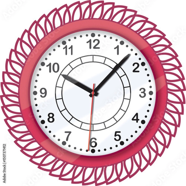 Obraz Circular Wall Clock with pink/Magenta color frame