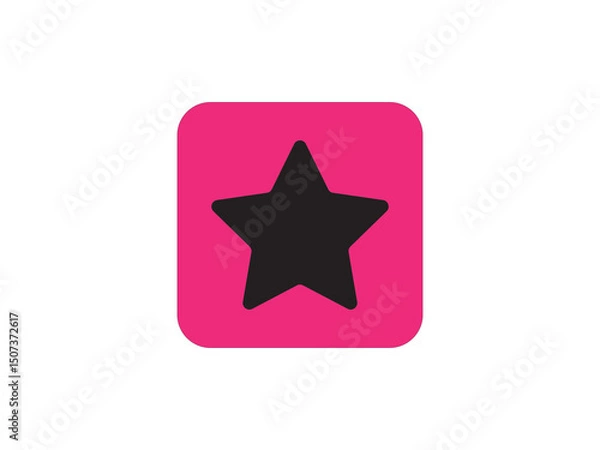 Fototapeta Star icon in round box icon and illustration 