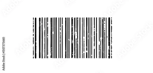 Fototapeta Simple scratched vector barcode icon isolated on white, isolated, product