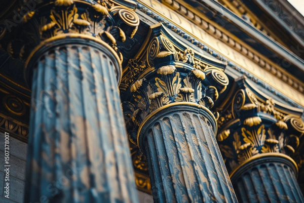 Obraz Ornate Columns of a Historic Building