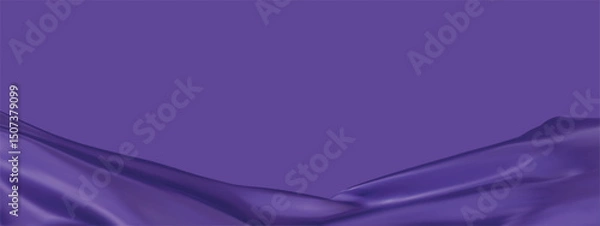 Fototapeta Luxury abstract purple background with ribbon silk elements. 3D vector illustration.